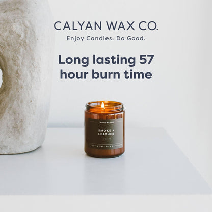 Calyan Wax Co. Rosewood and Amber Candle – 57 Hour Burn, 7.2oz