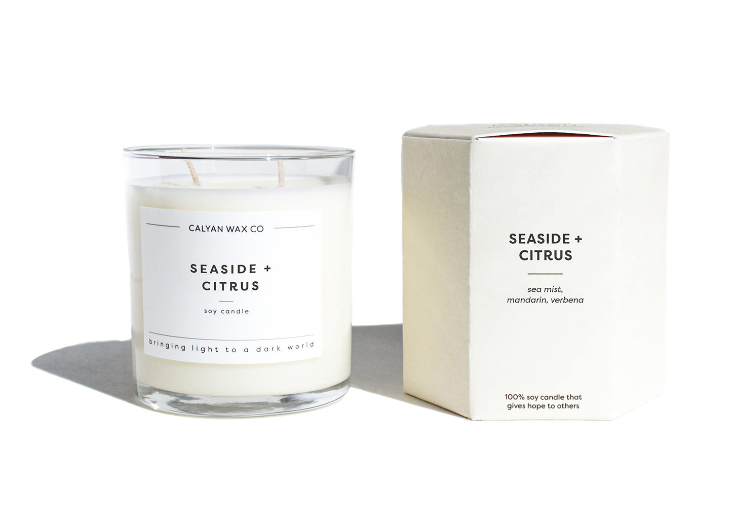 Calyan Wax Co. Seaside & Citrus 2-Wick Candle — 37-Hour Soy Jar