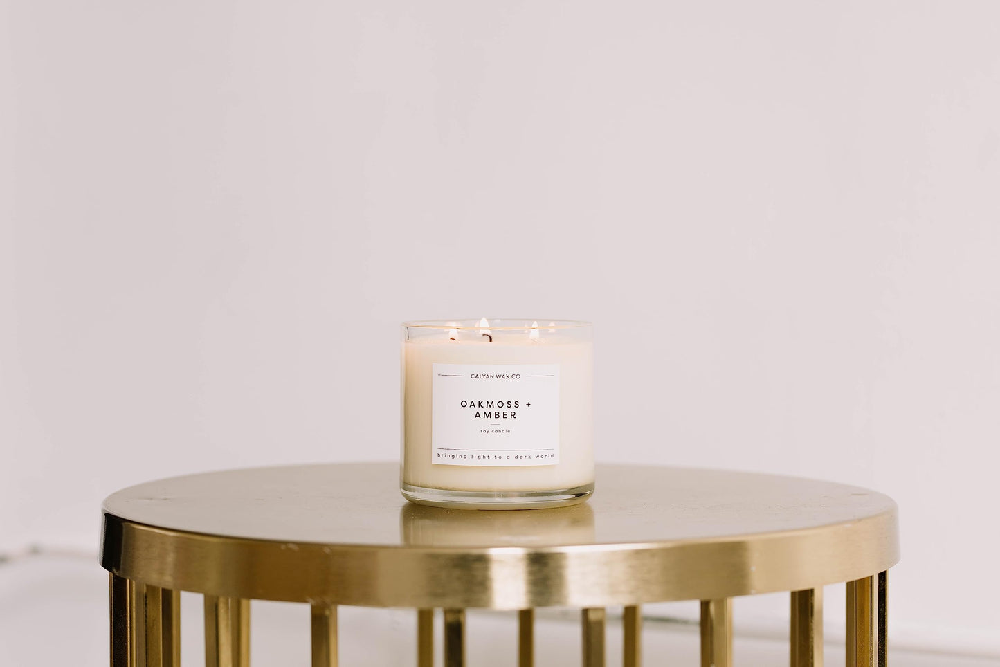 Calyan Wax Co. Seaside & Citrus 3 Wick Soy Candle – 14.9oz, 43-Hour Burn