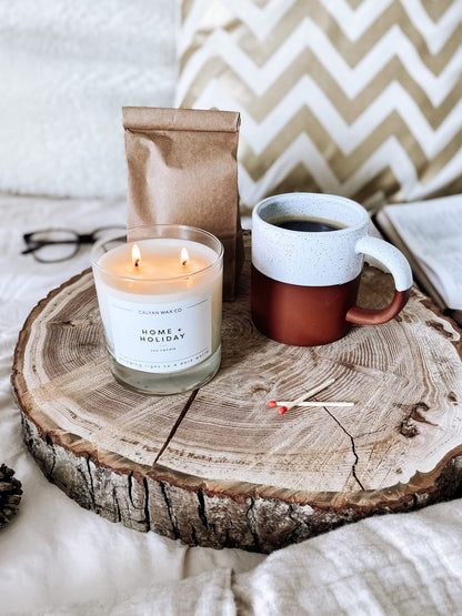 Calyan Wax Co. Home & Holiday 2 Wick Candle – 37h Burn, 8.8oz Jar