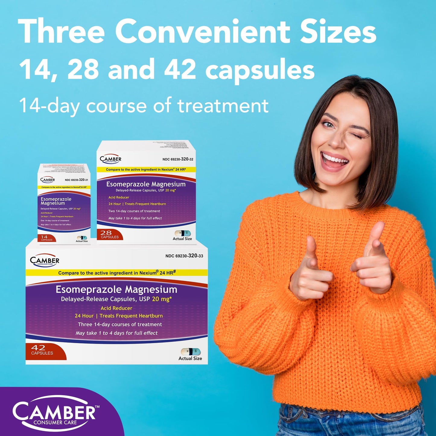 Camber Esomeprazole Magnesium USP 20mg – Delayed-Release Capsules (28 Count)