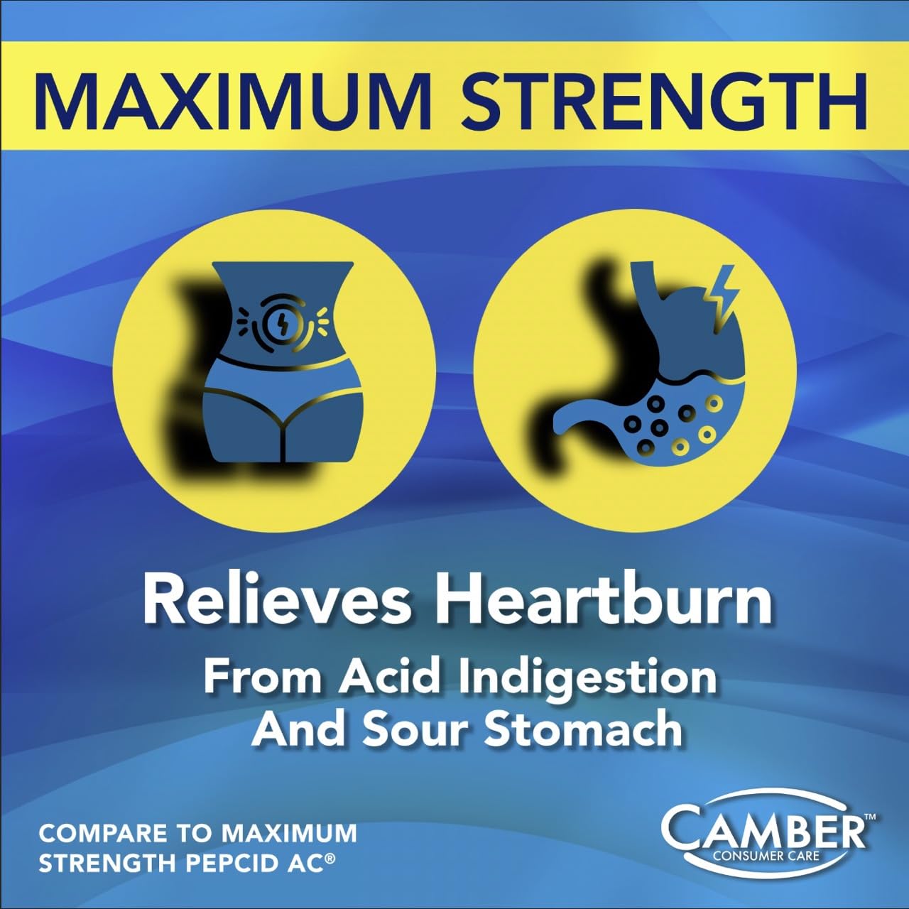 Camber Famotidine 20 mg Tablets – 500 Count Family Pack | Maximum Strength Acid Reducer