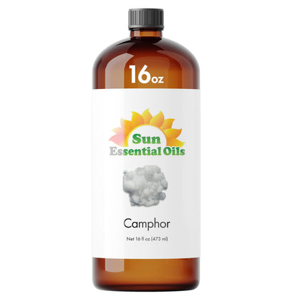 Sun Essential Oils Camphor Essential Oil – 16 oz with Dropper