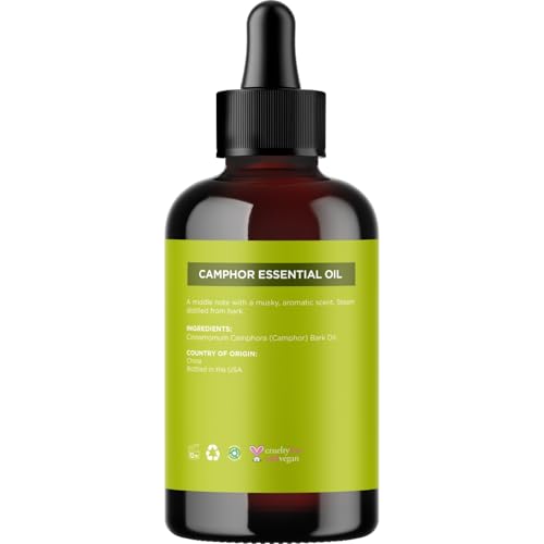 Pure Camphor Essential Oil 4 oz – 100% Pure for Aromatherapy & DIY