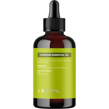 Pure Camphor Essential Oil 4 oz – 100% Pure for Aromatherapy & DIY