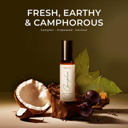 Gya Labs Camphor Essential Oil Roll-On – 0.34 Fl Oz Travel Size for Skin & Aromatherapy