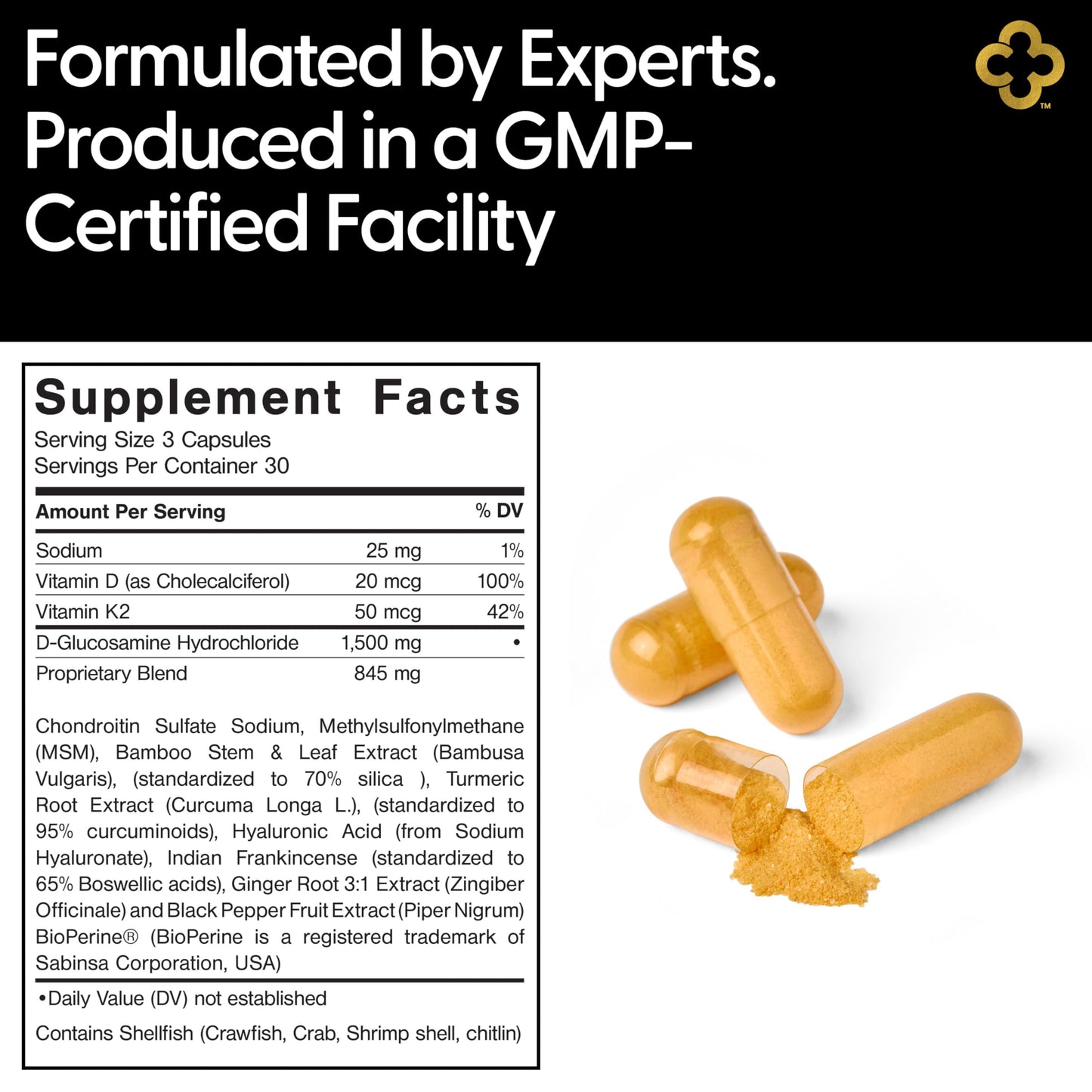 Campio All-in-One Joint Support – Glucosamine, Chondroitin, MSM, Turmeric & Hyaluronic Acid | 90 Count