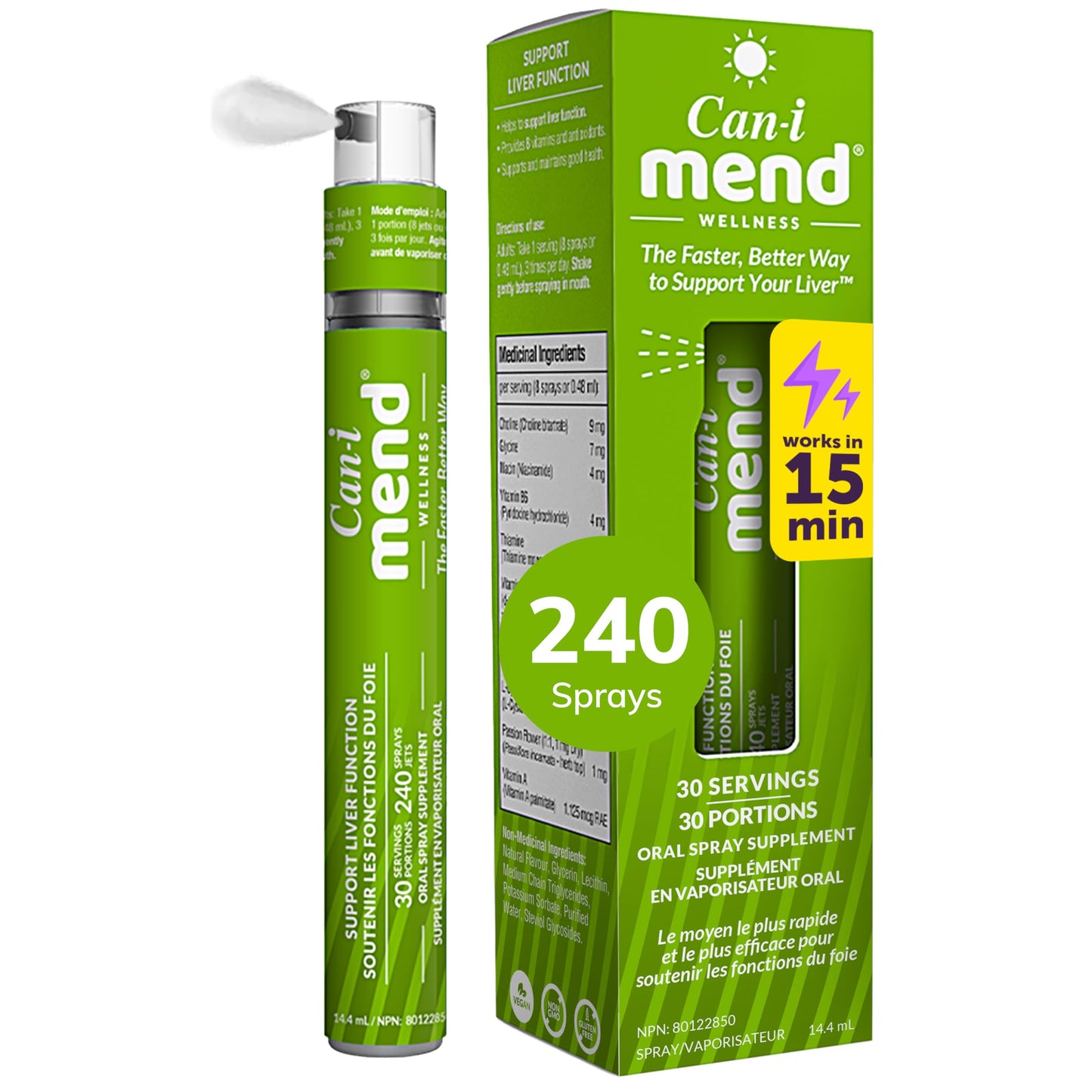 Can-i Mend Post-Party Recovery Vitamin Spray – Fast-Acting Morning Remedy, 30 Servings