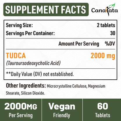 Canarata TUDCA 2000mg – Liver Detox & Bile Salts Support | 30 Days