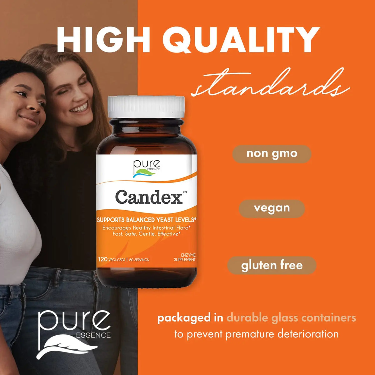 Pure Essence Candex Supplement – Digestive Enzymes for Yeast Balance, 120 Capsules BritishVita | Premium UK Vitamins & Wellness Supplements