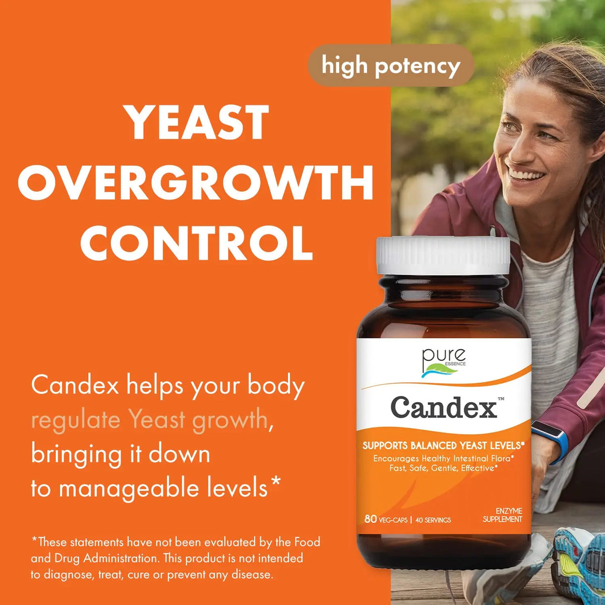 Pure Essence Candex Supplement – Yeast Overgrowth Support with Digestive Enzymes | 80 Capsules | Pure Essence Labs BritishVita | Premium UK Vitamins & Wellness Supplements
