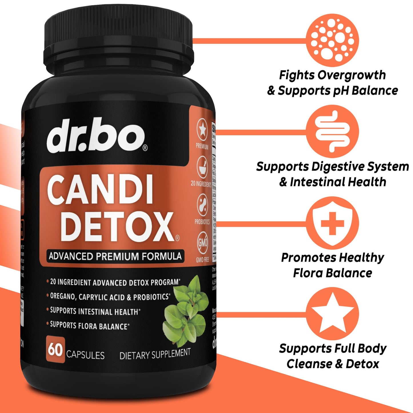 Candida Cleanse Detox for Women & Men | Probiotic Kit with Oregano & Caprylic Acid