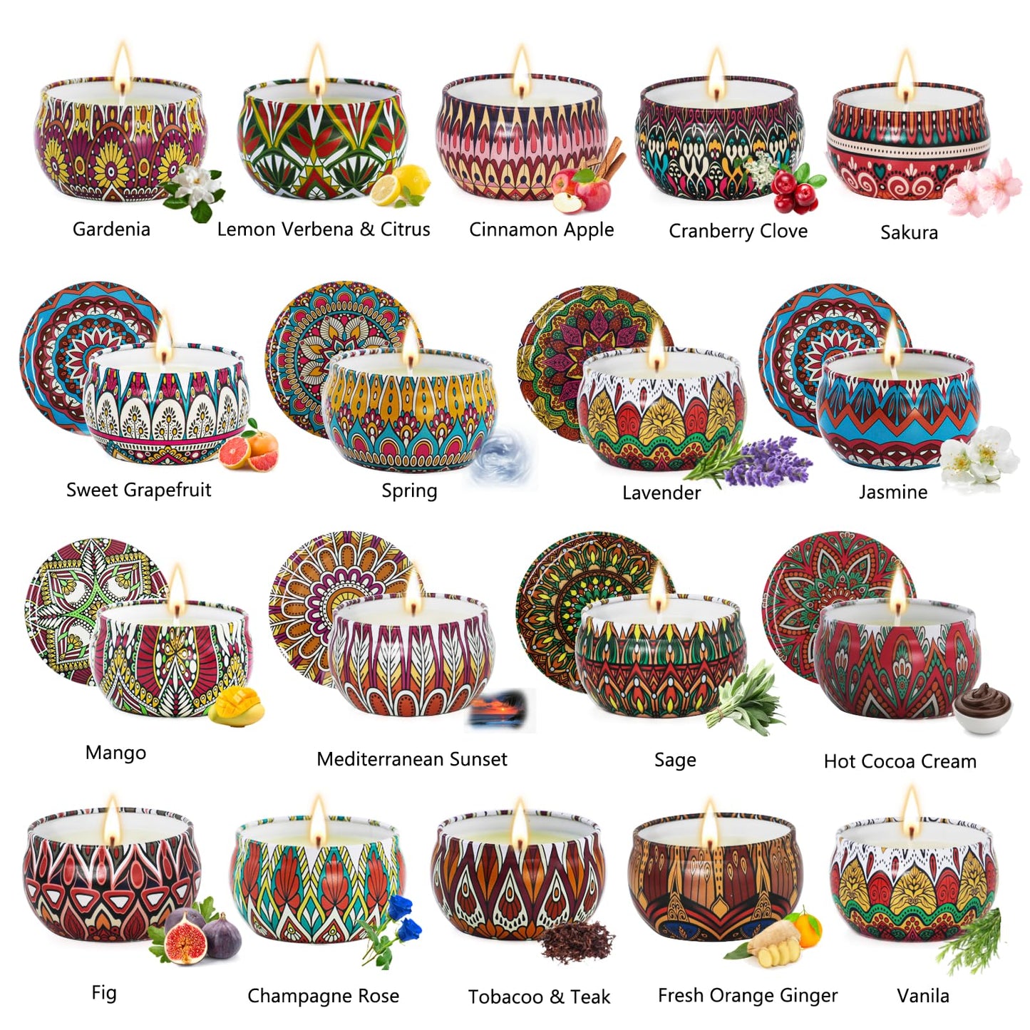 18-Pack Scented Soy Candle Gift Set | Long-Burning Aromatherapy for Home