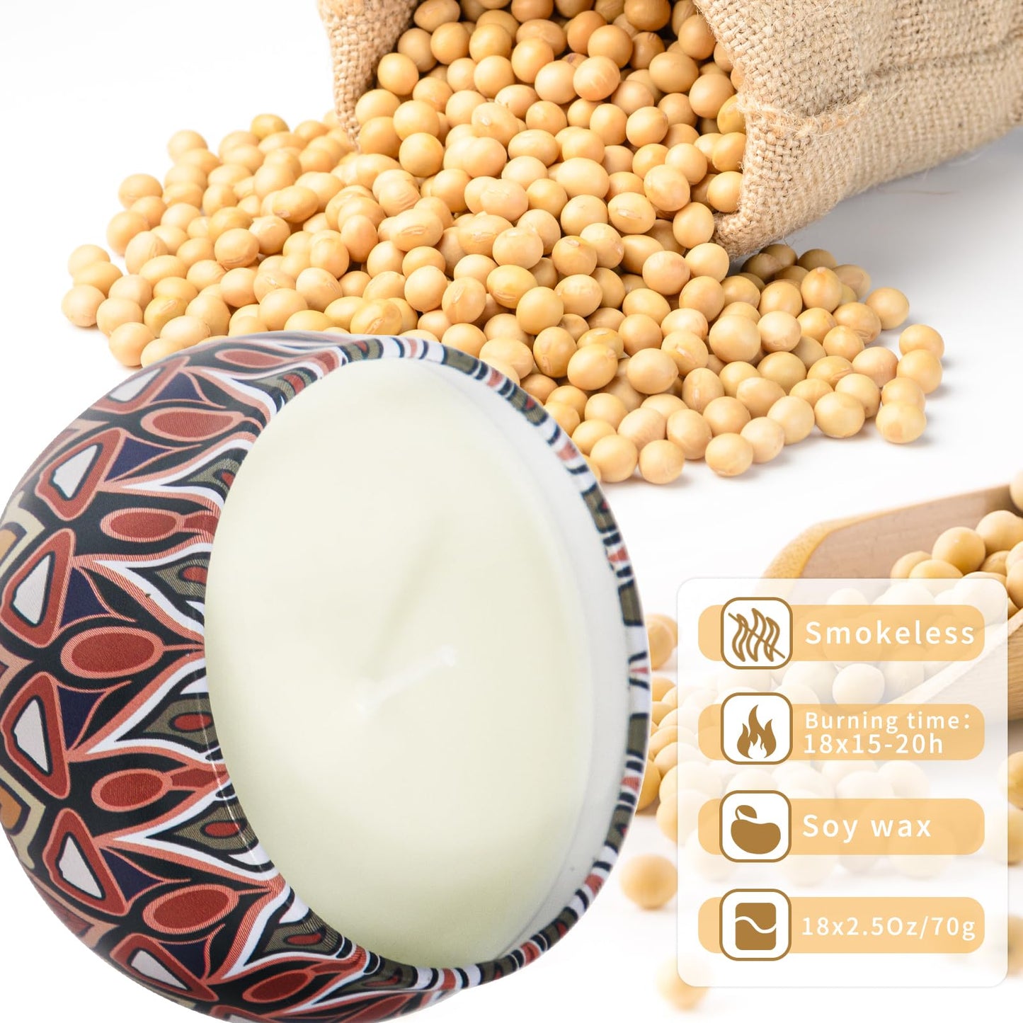 18-Pack Scented Soy Candle Gift Set | Long-Burning Aromatherapy for Home