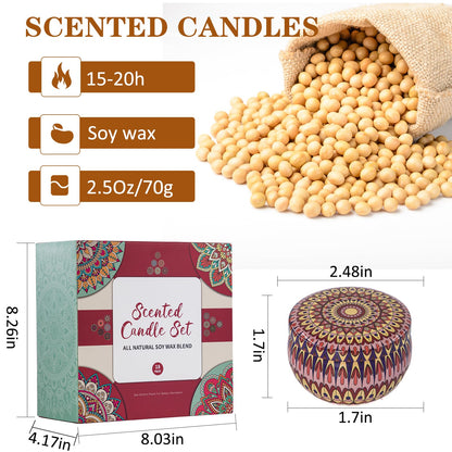 18-Pack Scented Soy Candle Gift Set | Long-Burning Aromatherapy for Home