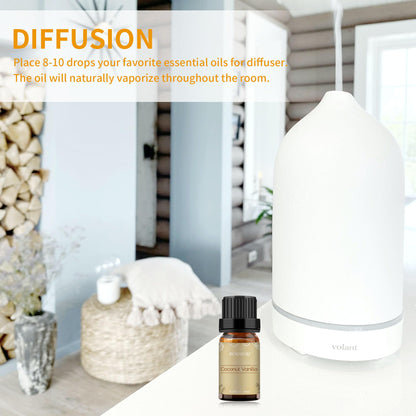 BURIBURI Coconut Vanilla Essential Oil 10ml | Premium Grade Scented Oil for Diffusers, Massage, Candles & Soap