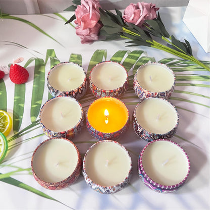 Scented Candles Gifts Set for Women – 9-Pack Soy Wax Aromatherapy (Lavender, Jasmine, Vanilla)