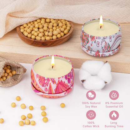 Scented Candles Gifts Set for Women – 9-Pack Soy Wax Aromatherapy (Lavender, Jasmine, Vanilla)