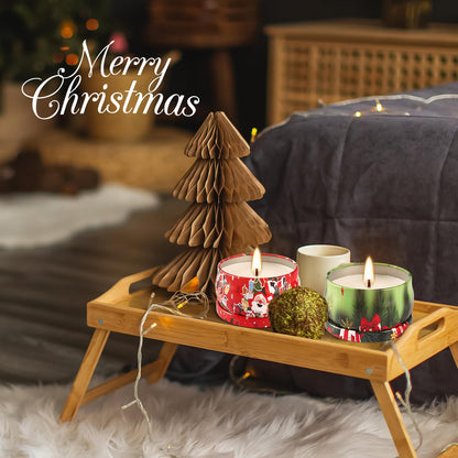 24Pack Christmas Scented Candle Tins Gift Set – Soy Wax, Smokeless, 2.5oz