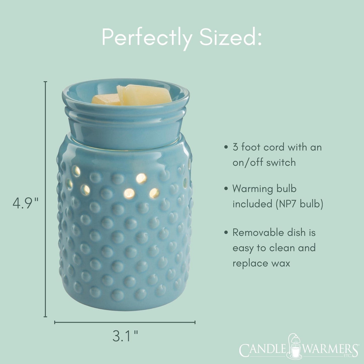 Candle Warmers Etc. Midsized Illumination Fragrance Warmer – Blue Hobnail