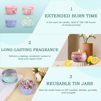Candle Gifts: 4-Pack Scented Aromatherapy Soy Candles Gift Set