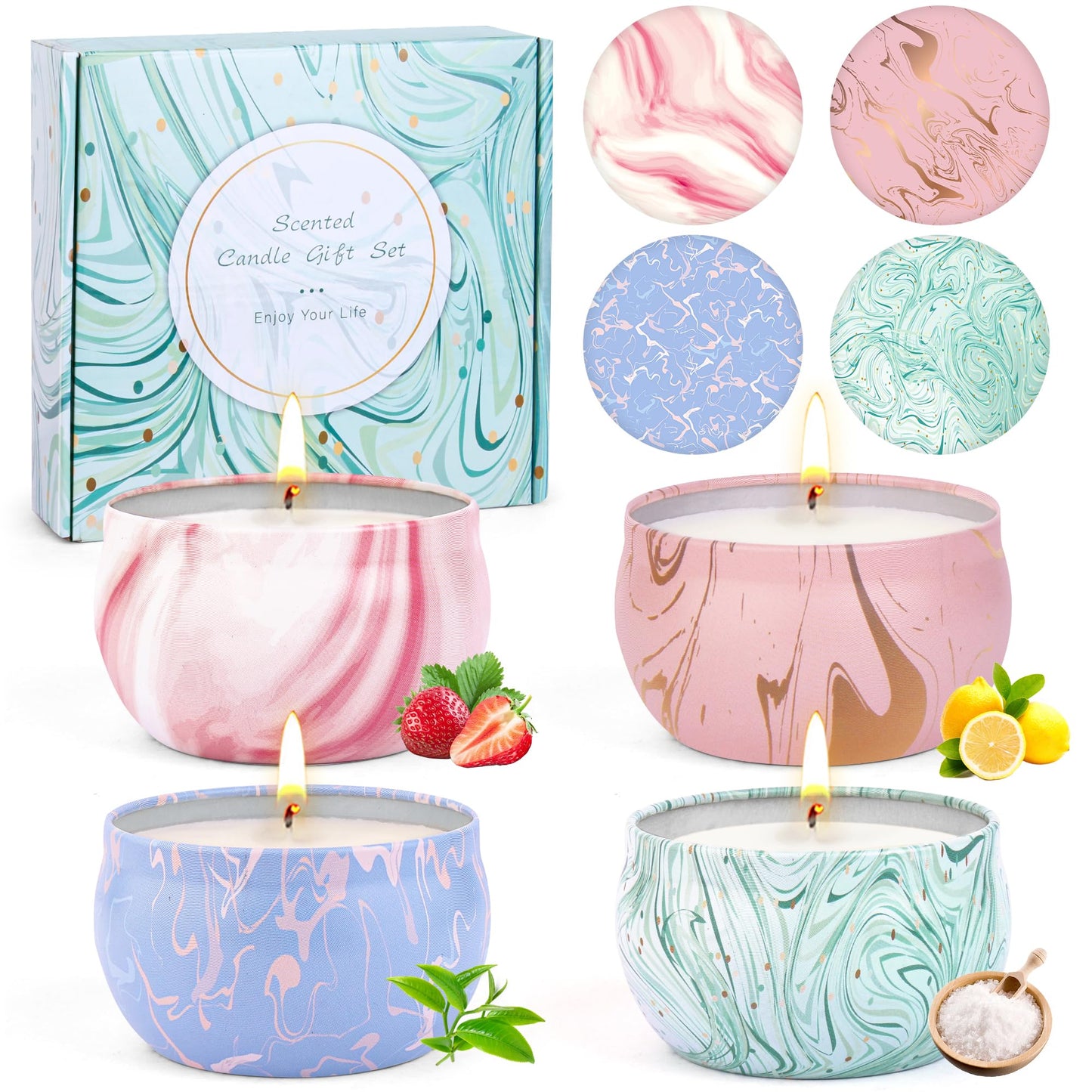 Candle Gifts: 4-Pack Scented Aromatherapy Soy Candles Gift Set