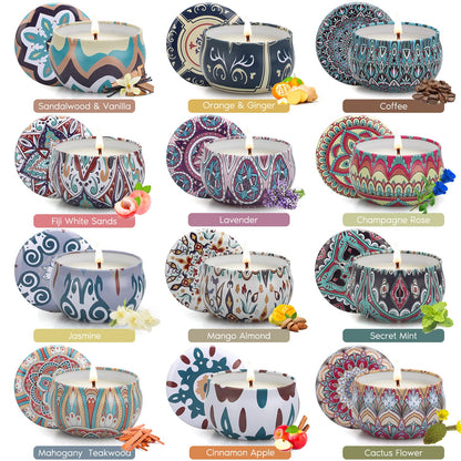 12-Pack Soy Wax Candles Gift Set - 30 Oz, Scented for Women