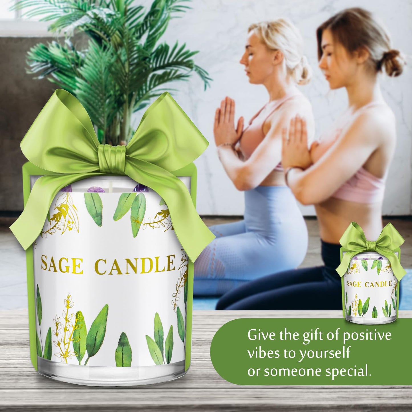 6 Pack Sage Candles for Cleansing Your Home | Crystal Healing Stones