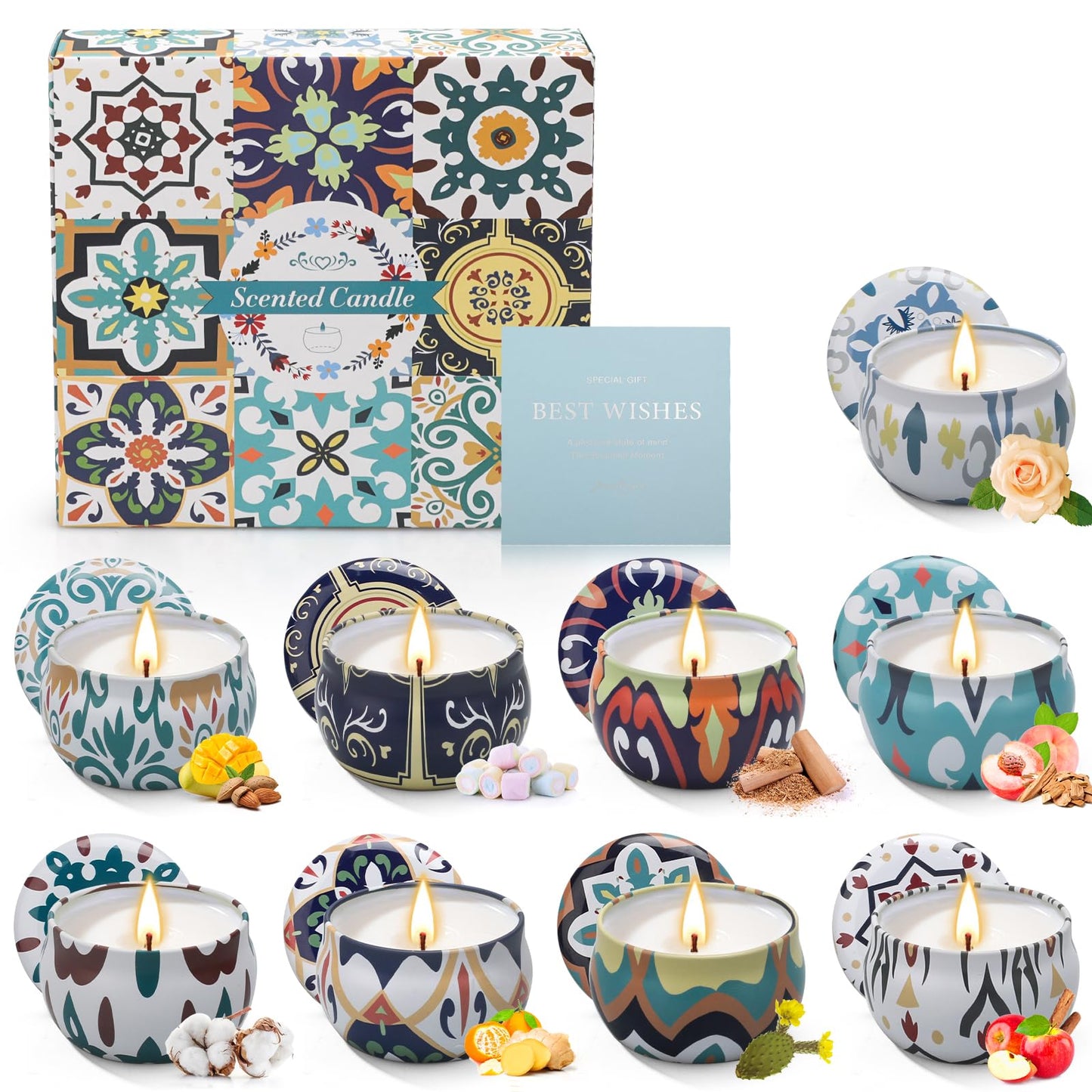 Candles Gifts for Women | 9 Pack Soy Scented Candles for Home & Aromatherapy