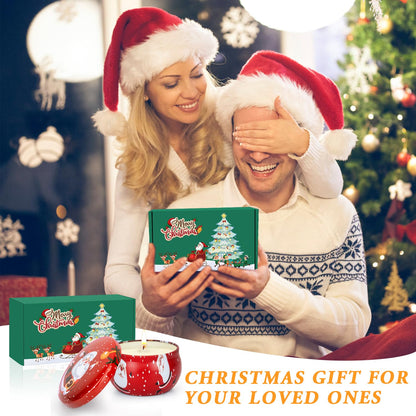Christmas Candles Gift Set for Women - 2 Pack Aromatherapy Soy Candles