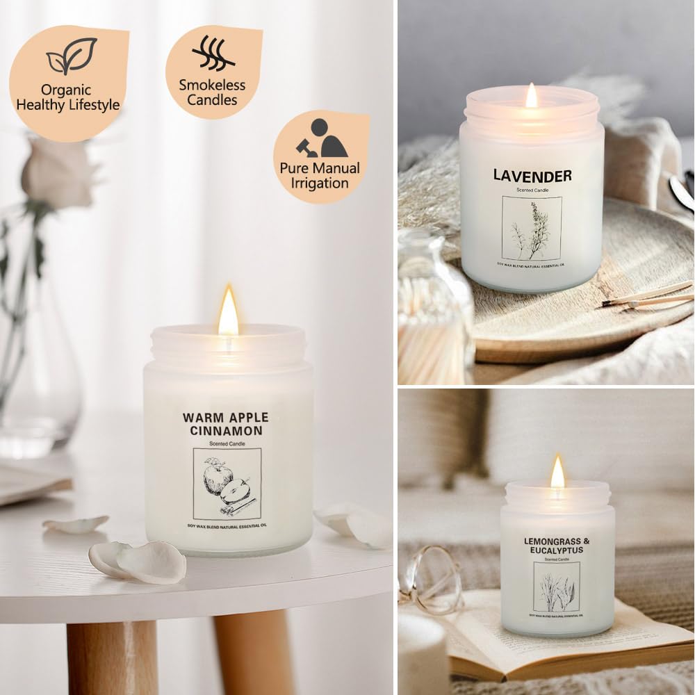 4 Pack Lavender Scented Candles Gift Set | 28 oz, Soy Wax, 200h Burn Time