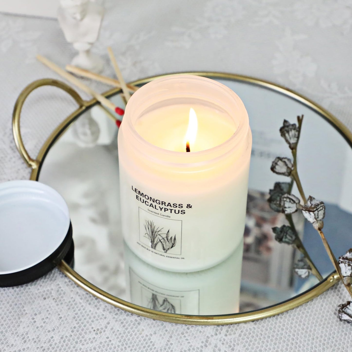 4 Pack Lavender Scented Candles Gift Set | 28 oz, Soy Wax, 200h Burn Time
