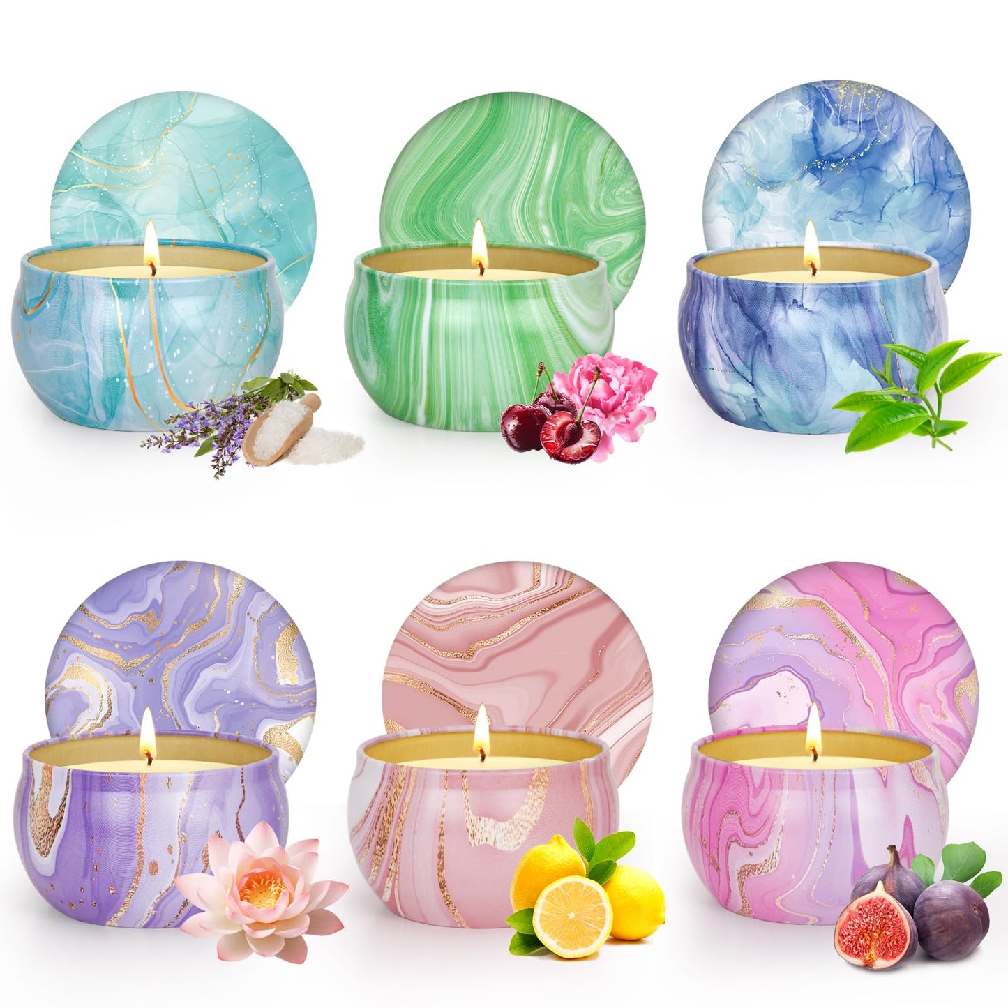 Candles Gift Set for Women – 6 Pack Scented Soy Wax Aromatherapy Candles