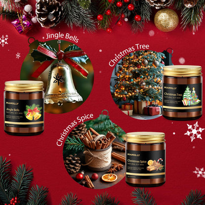 Christmas Scented Candles Set – 6 Pack Soy Candles for Holiday Gifts