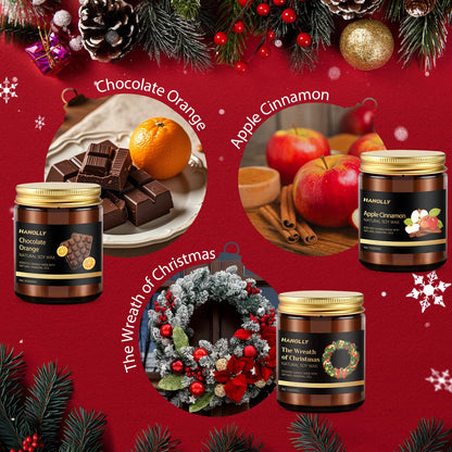 Christmas Scented Candles Set – 6 Pack Soy Candles for Holiday Gifts