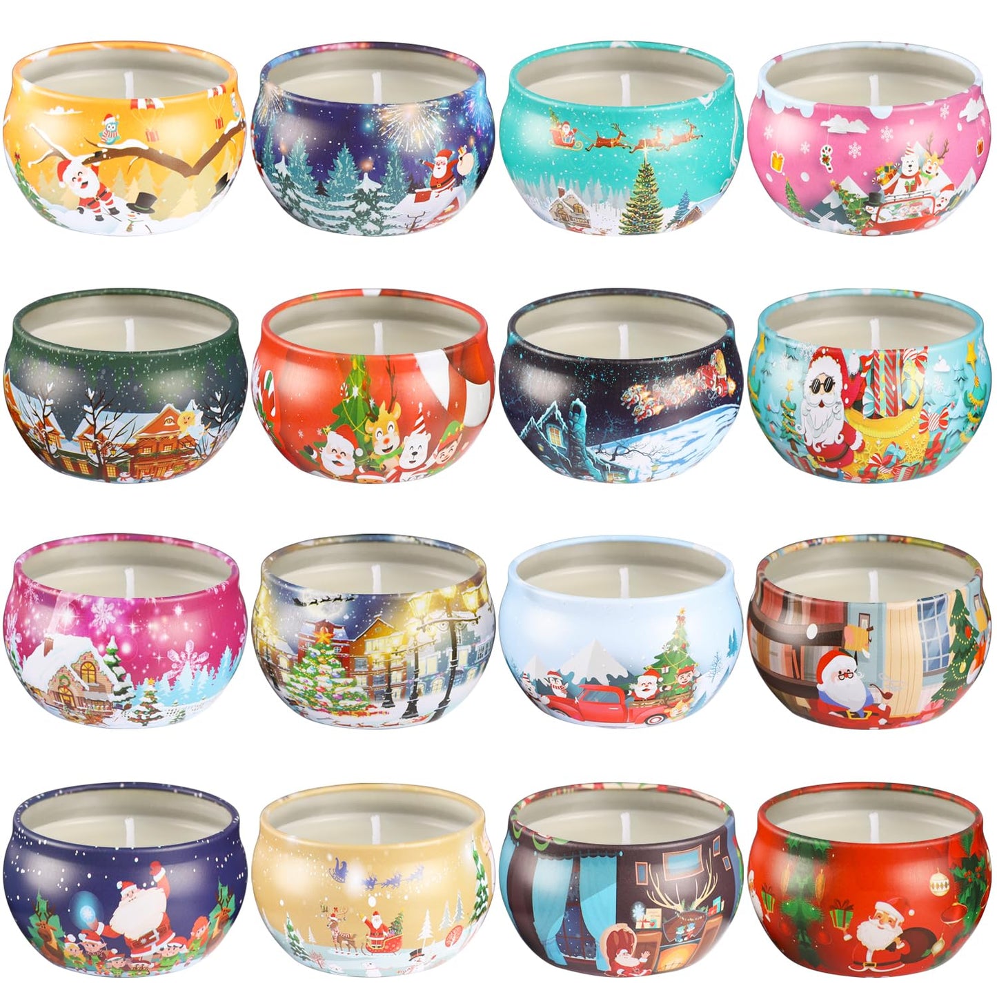 16PCS Scented Candles Christmas Gift Set - Natural Soy Wax 2.5oz Candles, 16 Fragrances