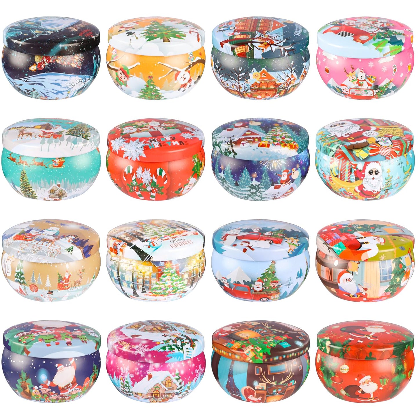 16PCS Scented Candles Christmas Gift Set - Natural Soy Wax 2.5oz Candles, 16 Fragrances