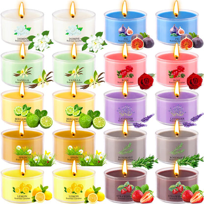 20-Pack Aromatherapy Scented Candles – Soy Wax Gift Set (1.6oz)