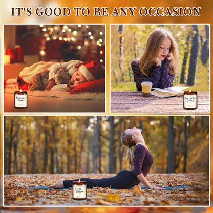 6 Pack Fall Scented Candles – 7.1oz Soy Wax, Amber Jar Gift Set