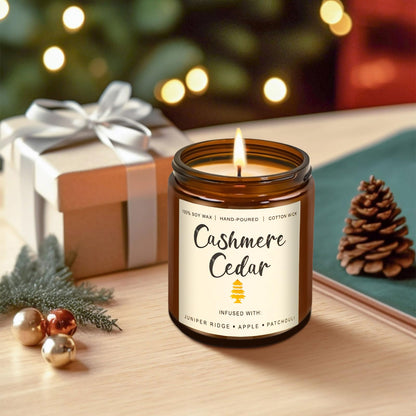 6 Pack Fall Scented Candles – 7.1oz Soy Wax, Amber Jar Gift Set