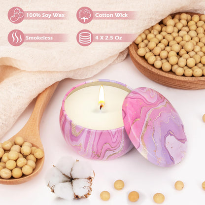Aromatherapy Candles Gift Set for Women - 4 Pack, 80 Hours Long Lasting, Home Scented, Gifts for Christmas, Birthday & Valentine's Day