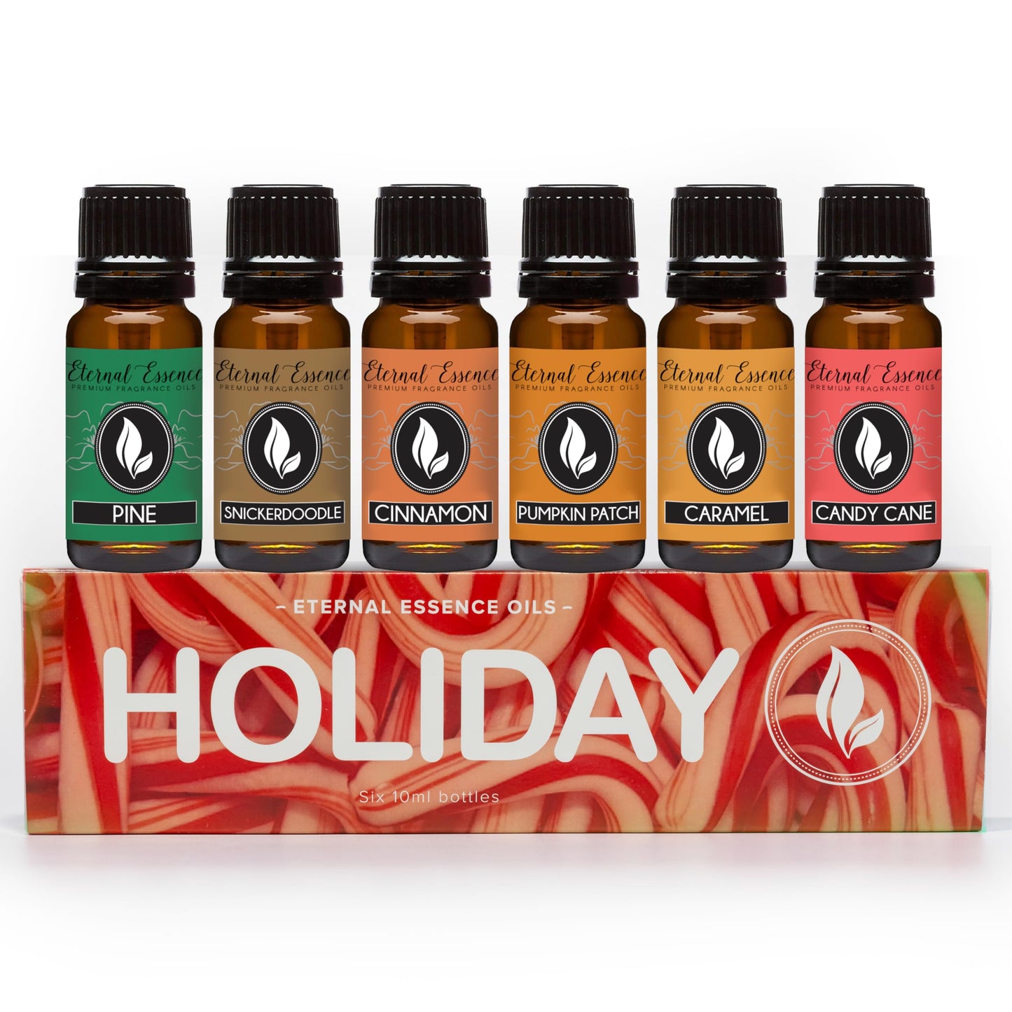 Holiday Set of 6 Premium Fragrance Oils (10ml) – Candy Cane & Pumpkin Patch