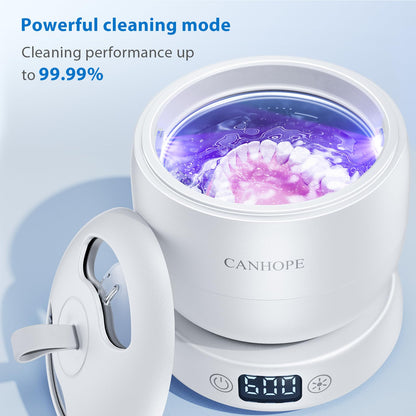 CANHOPE Ultrasonic Retainer Cleaner – 42kHz, IPX7, 3 Timers, Quiet