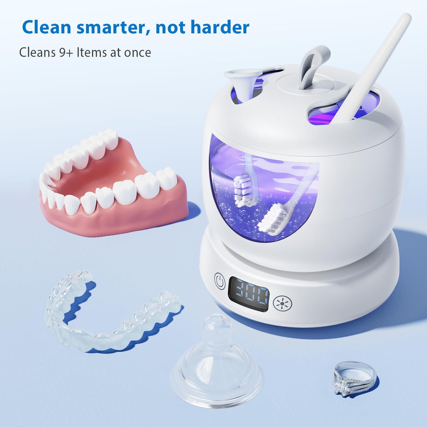 CANHOPE Ultrasonic Retainer Cleaner – 42kHz, IPX7, 3 Timers, Quiet