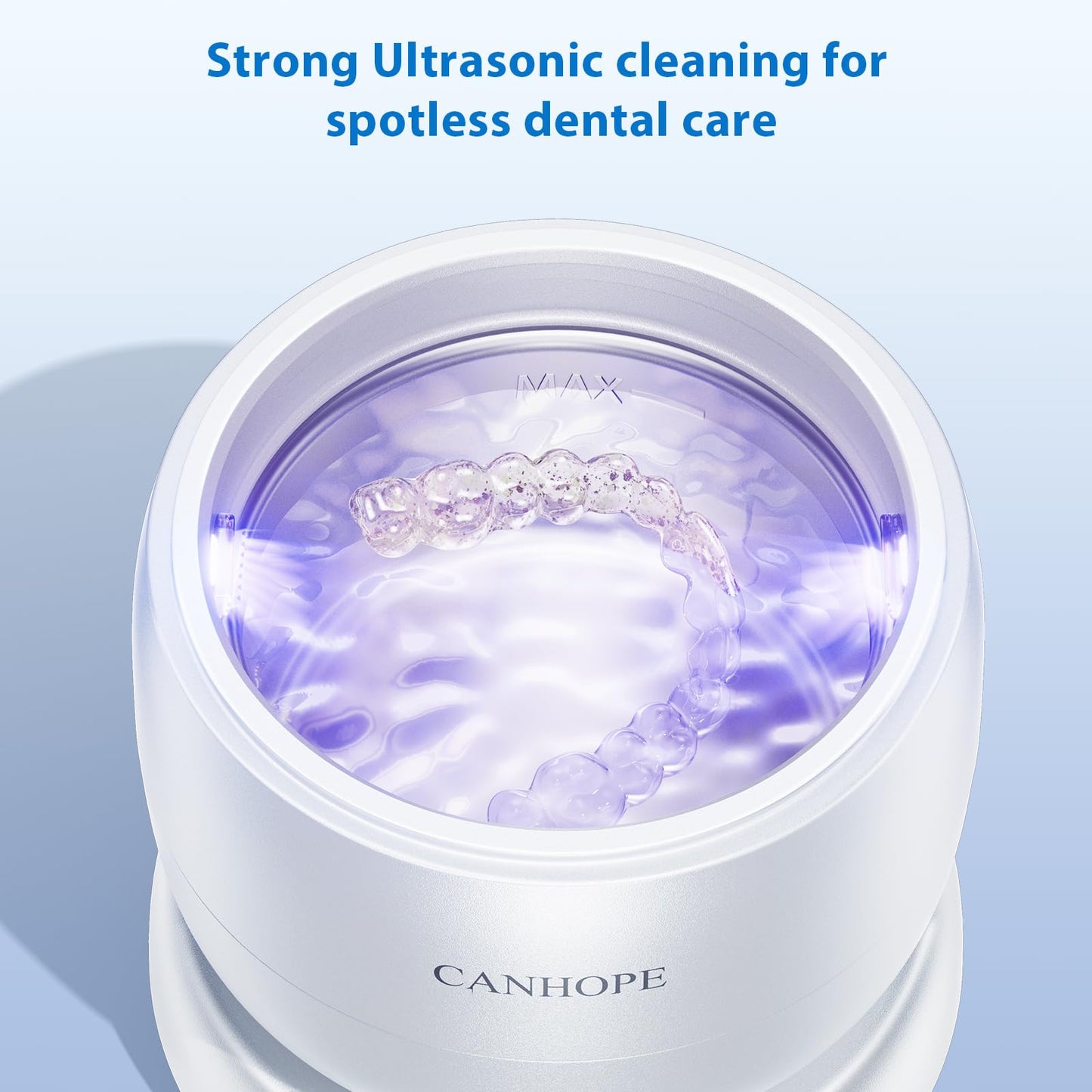 CANHOPE Ultrasonic Retainer Cleaner – 42kHz, IPX7, 3 Timers, Quiet