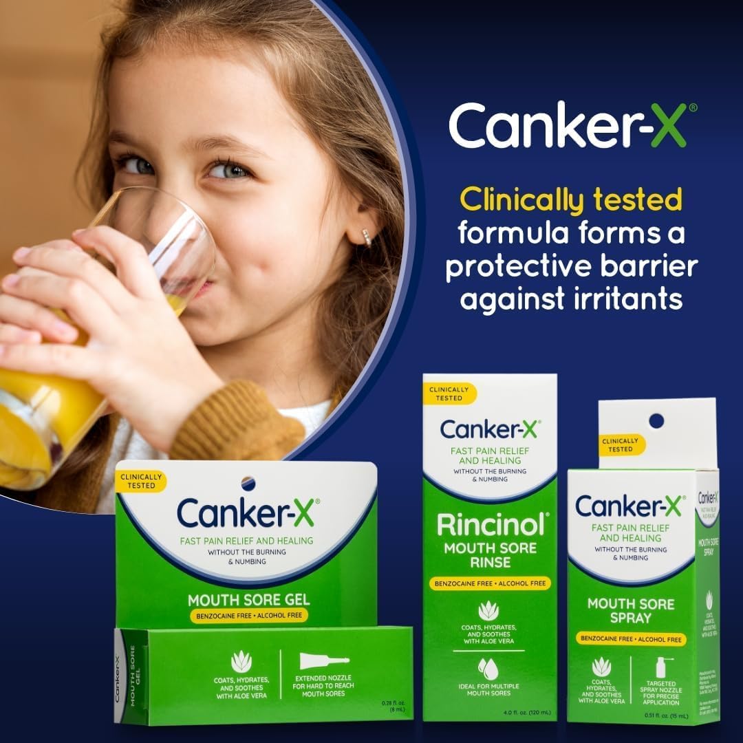 Canker-X Mouth Sore Spray  Benzocaine-Free & Alcohol-Free Oral Pain Relief (0.51 Fl. Oz) | Targeted Spray Nozzle