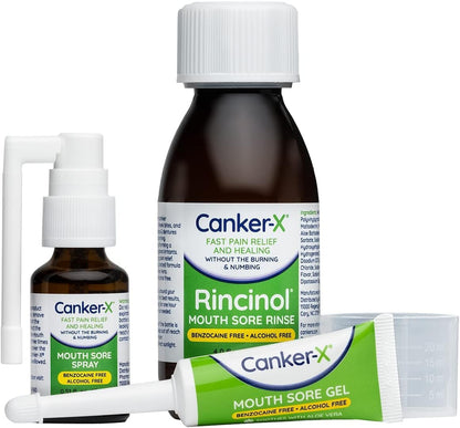Canker-X Mouth Sore Spray  Benzocaine-Free & Alcohol-Free Oral Pain Relief (0.51 Fl. Oz) | Targeted Spray Nozzle