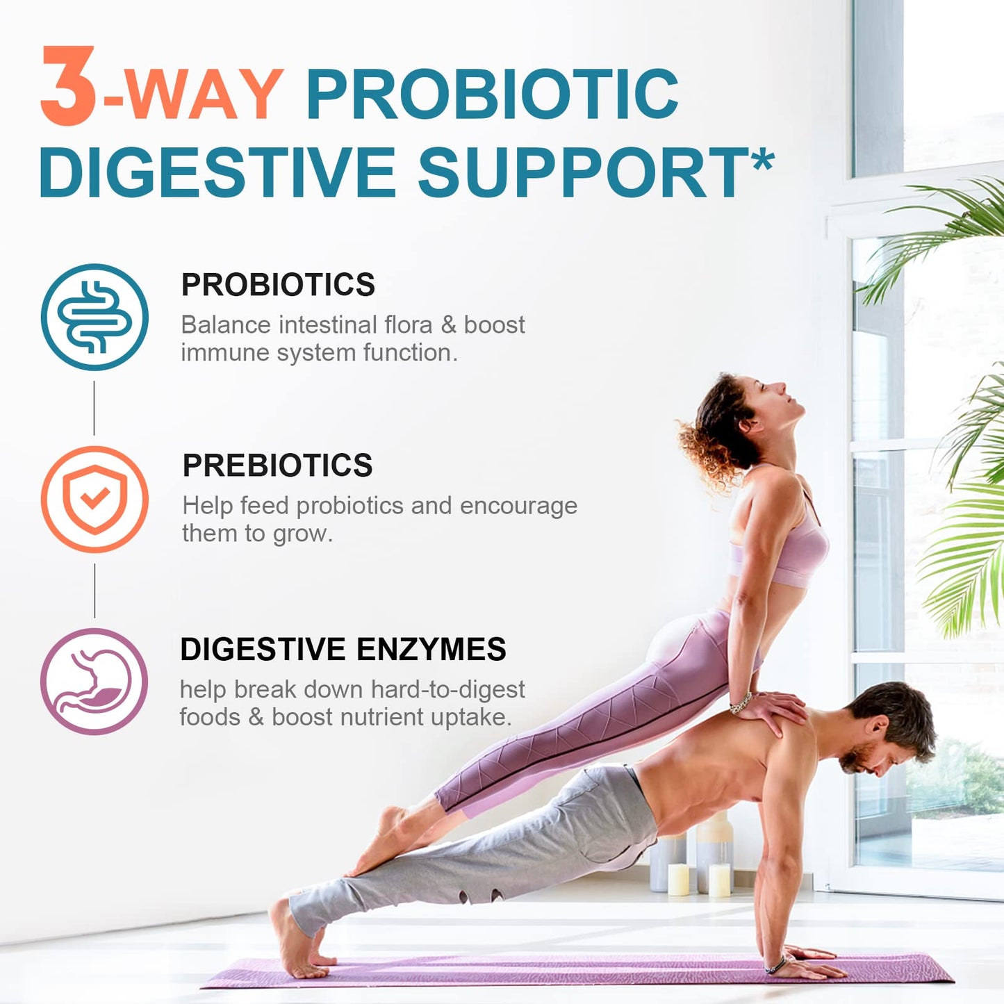 CANLIST Probiotics 120B CFUs – 18 Strains, Prebiotics & Digestive Enzymes – 60 Caps (Non-GMO)