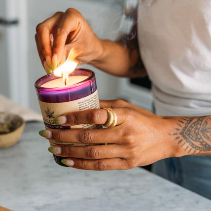 Cannabolish Lavender Smoke Odor Eliminating Candle – 7 oz (Pack of 2) | Natural Ingredients