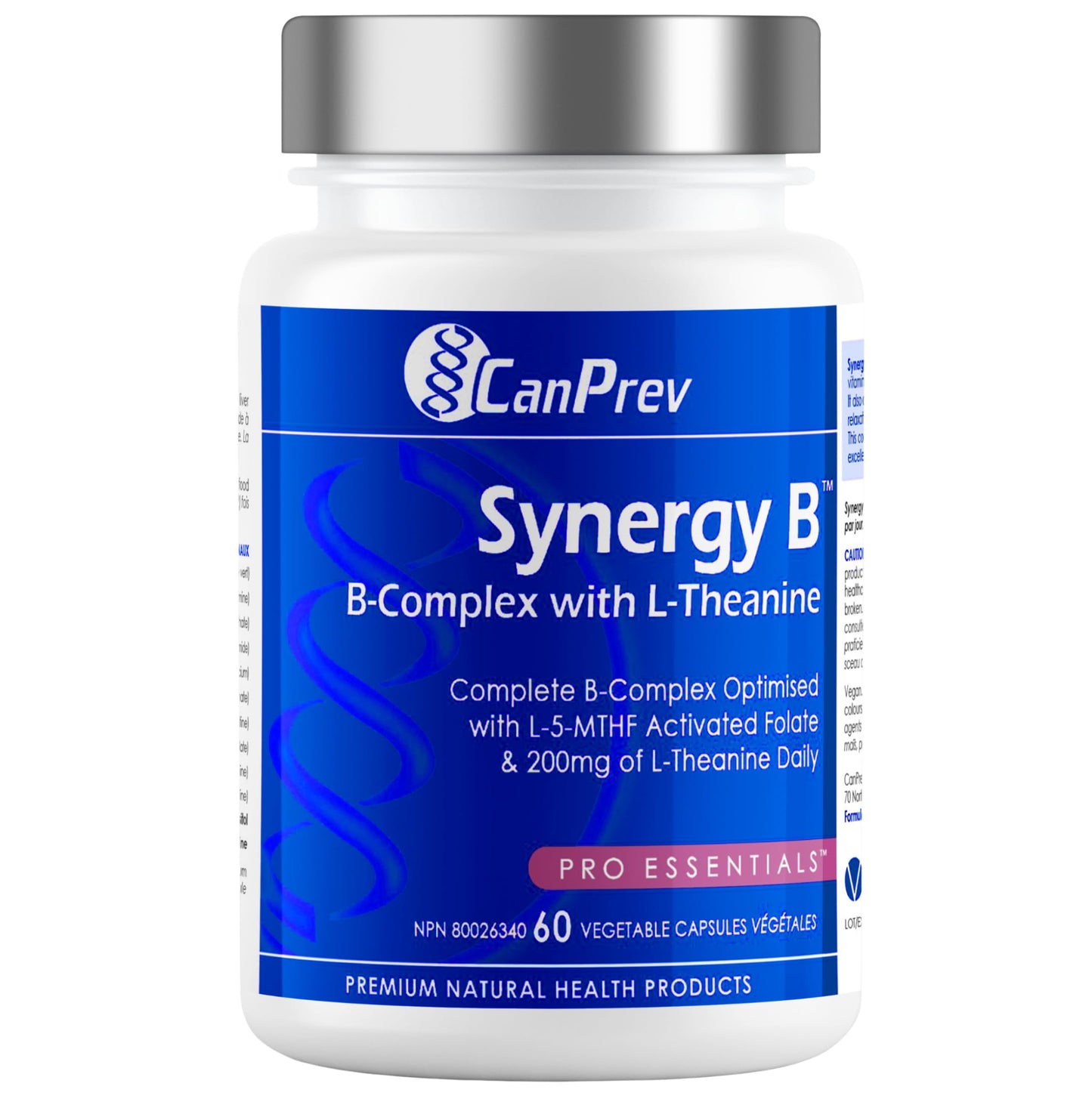 CanPrev Synergy B Complex with L-Theanine – 60 Capsules, 30-Day Supply